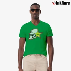 Men’s Metal Mulisha And Rockstar Combo V-Neck Tee in irish green | Sharp, Breathable, Everyday Staple