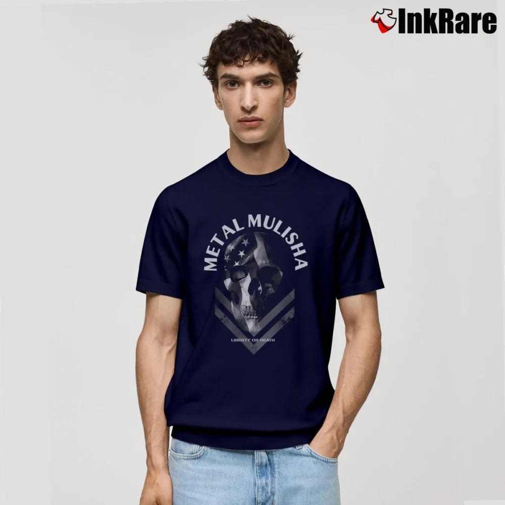Men’s Metal Mulisha Old Glory Graphic Classic T-Shirt in navy | Soft, Breathable Everyday Wear
