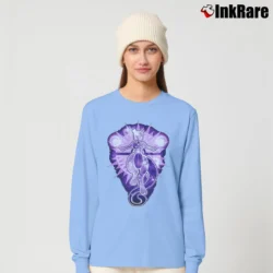 Women’s Mewtwo Starry Sky Of Wrath Pokemon Graphic Long-Sleeve Top in light blue | Sleek, Versatile, All-Season