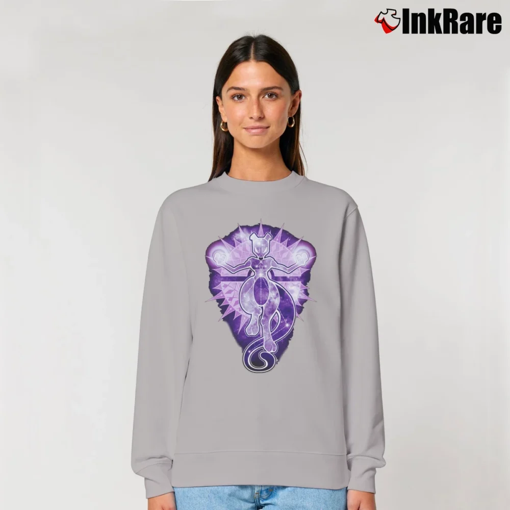 Women’s Mewtwo Starry Sky Of Wrath Pokemon Graphic Relaxed Sweatshirt in sport grey | Soft, Laid-Back Vibe