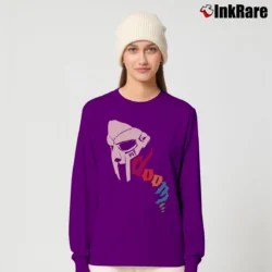 Women’s mf doom retro mask graphic hip hop Long-Sleeve Top in purple | Sleek, Versatile, All-Season
