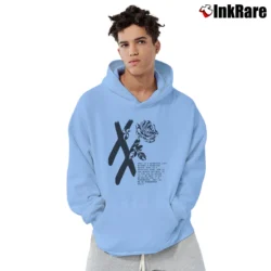 Men’s Mgk T Xx Flower Black Rose Pullover Hoodie in light blue | Cozy, Durable, Modern Fit