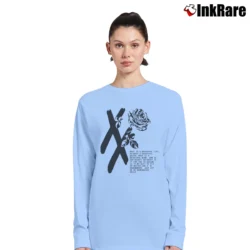 Women’s Mgk T Xx Flower Black Rose Long-Sleeve Top in light blue | Sleek, Versatile, All-Season