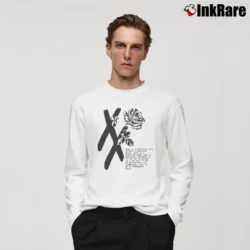 Men’s Mgk T Xx Flower Black Rose Long-Sleeve Shirt in white | Sleek, Lightweight, Year-Round Wear