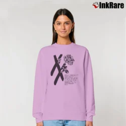 Women’s Mgk T Xx Flower Black Rose Relaxed Sweatshirt in light pink | Soft, Laid-Back Vibe