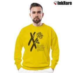 Men’s Mgk T Xx Flower Black Rose Crewneck Sweatshirt in yellow | Cozy Fabric, Clean Style