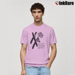 Men’s Mgk T Xx Flower Black Rose Classic T-Shirt in light pink | Soft, Breathable Everyday Wear