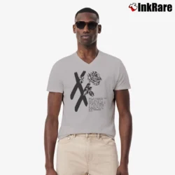 Men’s Mgk T Xx Flower Black Rose V-Neck Tee in sport grey | Sharp, Breathable, Everyday Staple