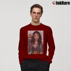 Men’s mia bad girls pop rap fashion Long-Sleeve Shirt in maroon | Sleek, Lightweight, Year-Round Wear