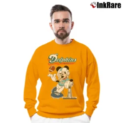 Men’s Miami Dolphins Mickey Mouse Super Bowl Fan Crewneck Sweatshirt in orange | Cozy Fabric, Clean Style