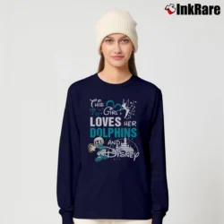 Women’s Miami Dolphins Mickey Mouse This Girl Loves Her Team Long-Sleeve Top in navy | Sleek, Versatile, All-Season