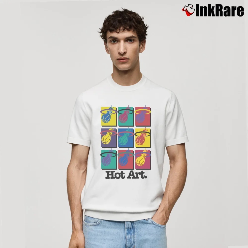 Men’s Miami Heat Hot Art Warhol Classic T-Shirt in white | Soft, Breathable Everyday Wear