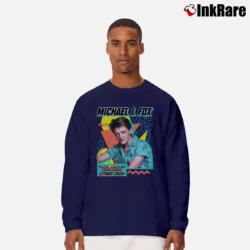 Men’s Michael J Fox Teen Beat Long-Sleeve Shirt in navy | Sleek, Lightweight, Year-Round Wear