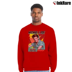 Men’s Michael J Fox Teen Beat Crewneck Sweatshirt in red | Cozy Fabric, Clean Style