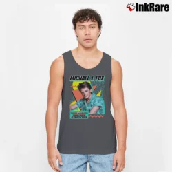 Men’s Michael J Fox Teen Beat Tank Top in charcoal | Breathable, Active-Friendly Design