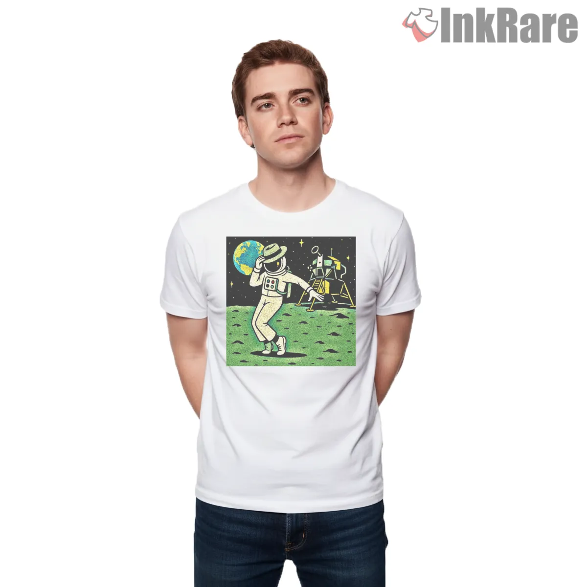 Michael Jackson Astronaut Moonwalk Tribute Short Sleeve White Michael Jackson Astronaut Moonwalk Tribute Shirt on white short sleeve shirt for men graphic tee