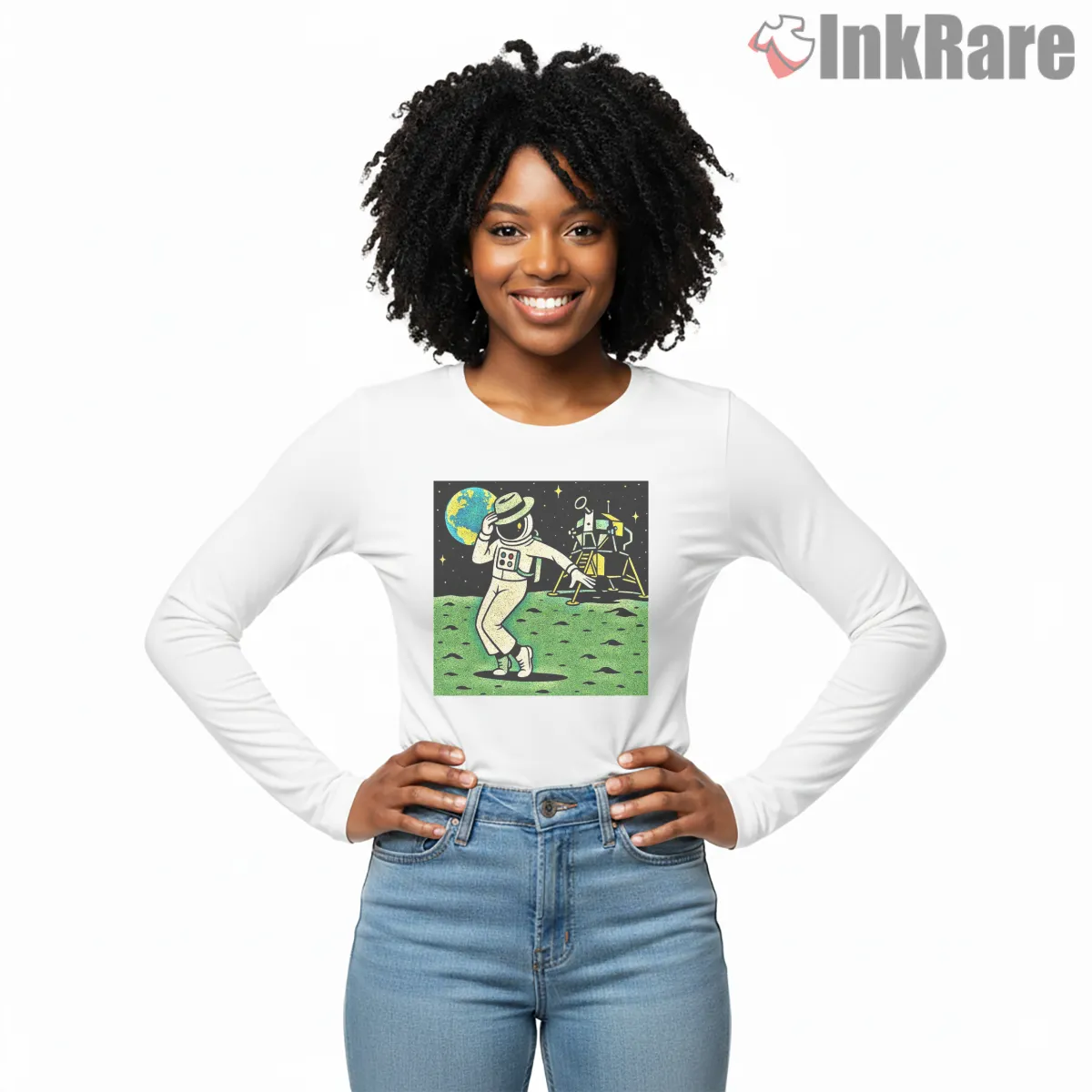 Michael Jackson Astronaut Moonwalk Tribute Shirt on white long sleeve shirt for women graphic tee