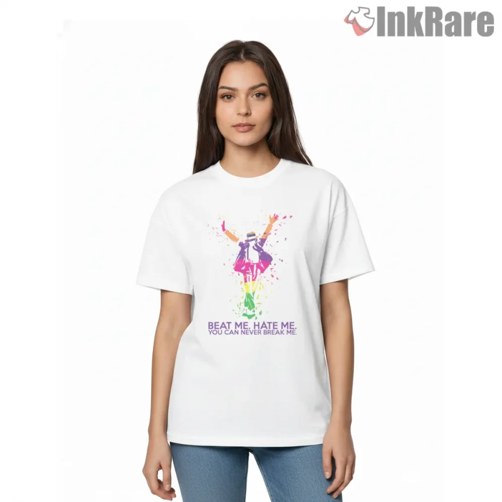 Michael Jackson Beat Me Hate Me Protest Art Shirt on white short sleeve shirt for women graphic tee