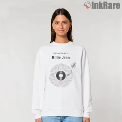 Michael Jackson Billie Jean Vinyl Lyrics Art Shirt on graphic shirt for women graphic tee