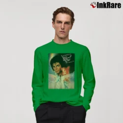 Men’s Michael Jackson Captain Eo Tribute Long-Sleeve Shirt in irish green | Sleek, Lightweight, Year-Round Wear