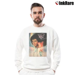 Men’s Michael Jackson Captain Eo Tribute Crewneck Sweatshirt in white | Cozy Fabric, Clean Style