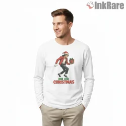 Michael Jackson Christmas Hee Hee Holiday Shirt on white long sleeve shirt for men graphic tee