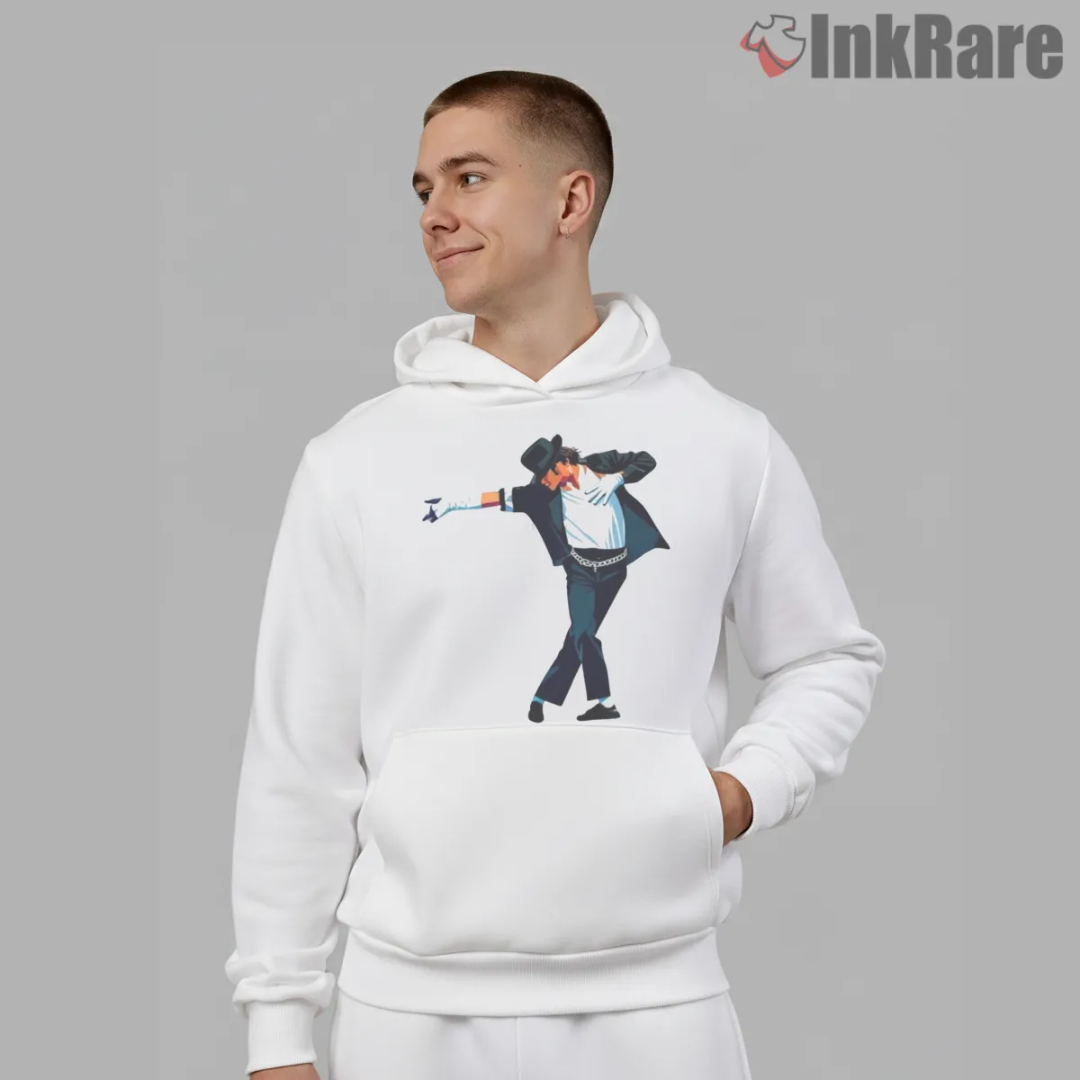 Michael Jackson Classic Dance Pose Tribute Hoodie White Michael Jackson Classic Dance Pose Tribute Shirt on white hoodie for men graphic tee