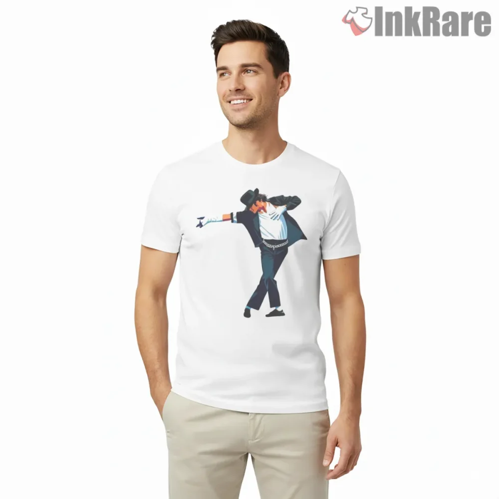 Michael Jackson Classic Dance Pose Tribute Shirt on white short sleeve shirt for men graphic tee
