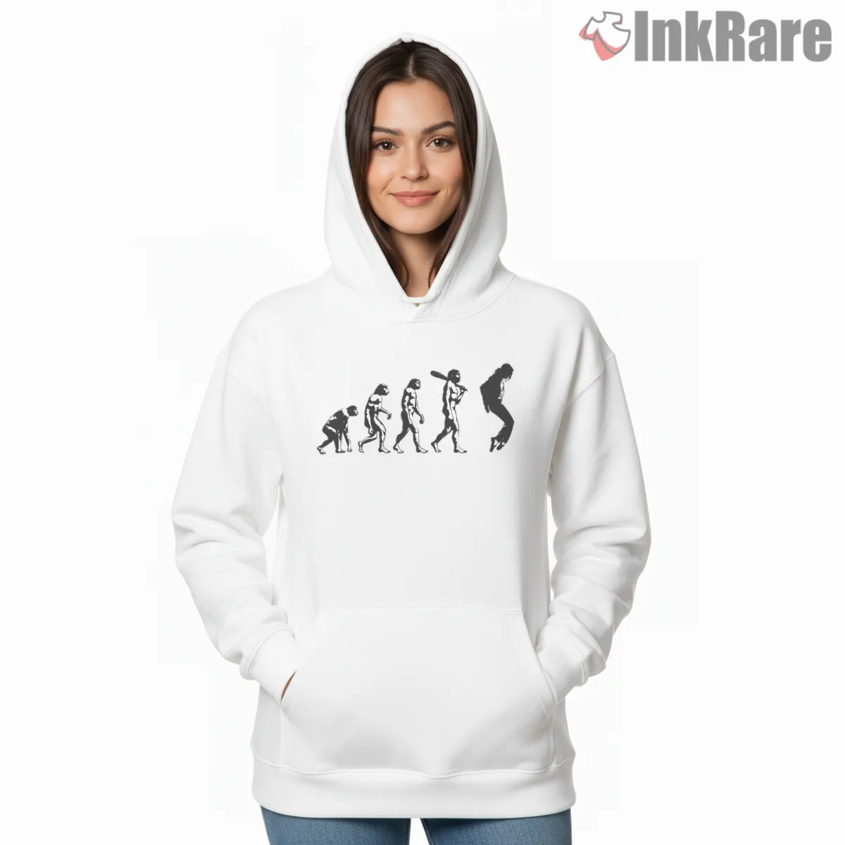 Michael Jackson Evolution To Moonwalk Hoodie White Michael Jackson Evolution To Moonwalk Shirt on white hoodie for women graphic tee