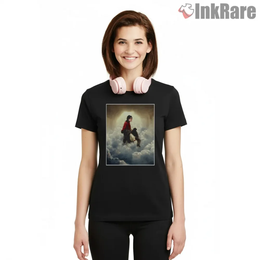 Michael Jackson Heavenly Moonwalk Tribute Shirt on black short sleeve shirt for women graphic tee