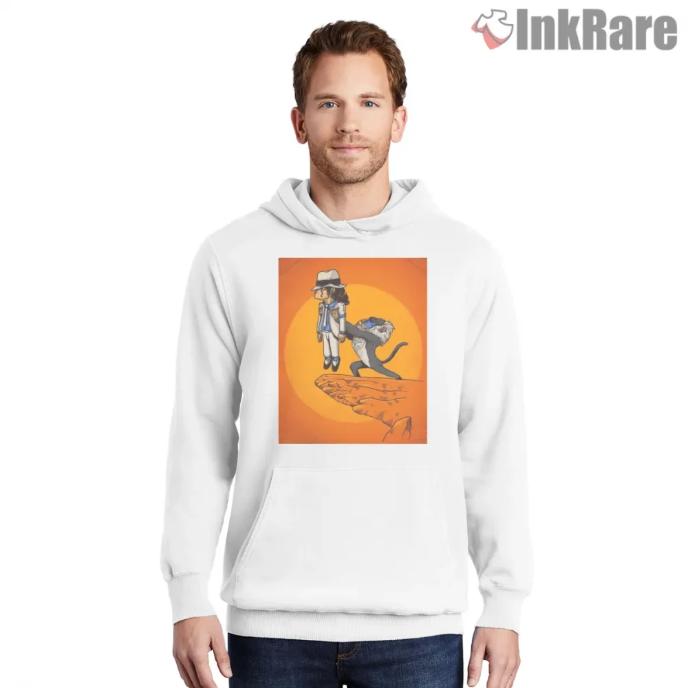 Michael Jackson King Of Pop Sunset Tribute Shirt on white hoodie for men graphic tee