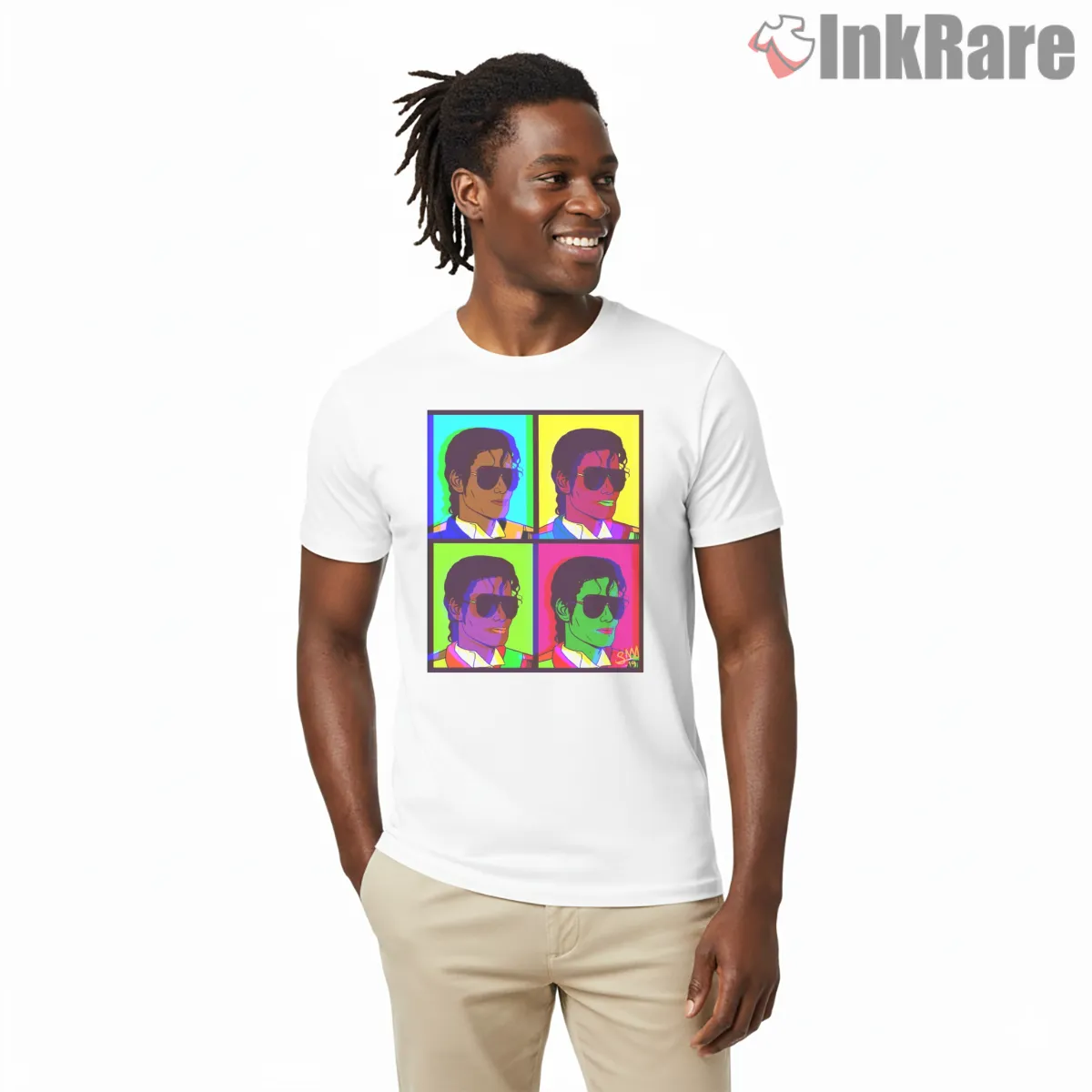 Michael Jackson Legend Pop Art Grid Shirt on white short sleeve shirt for men graphic tee