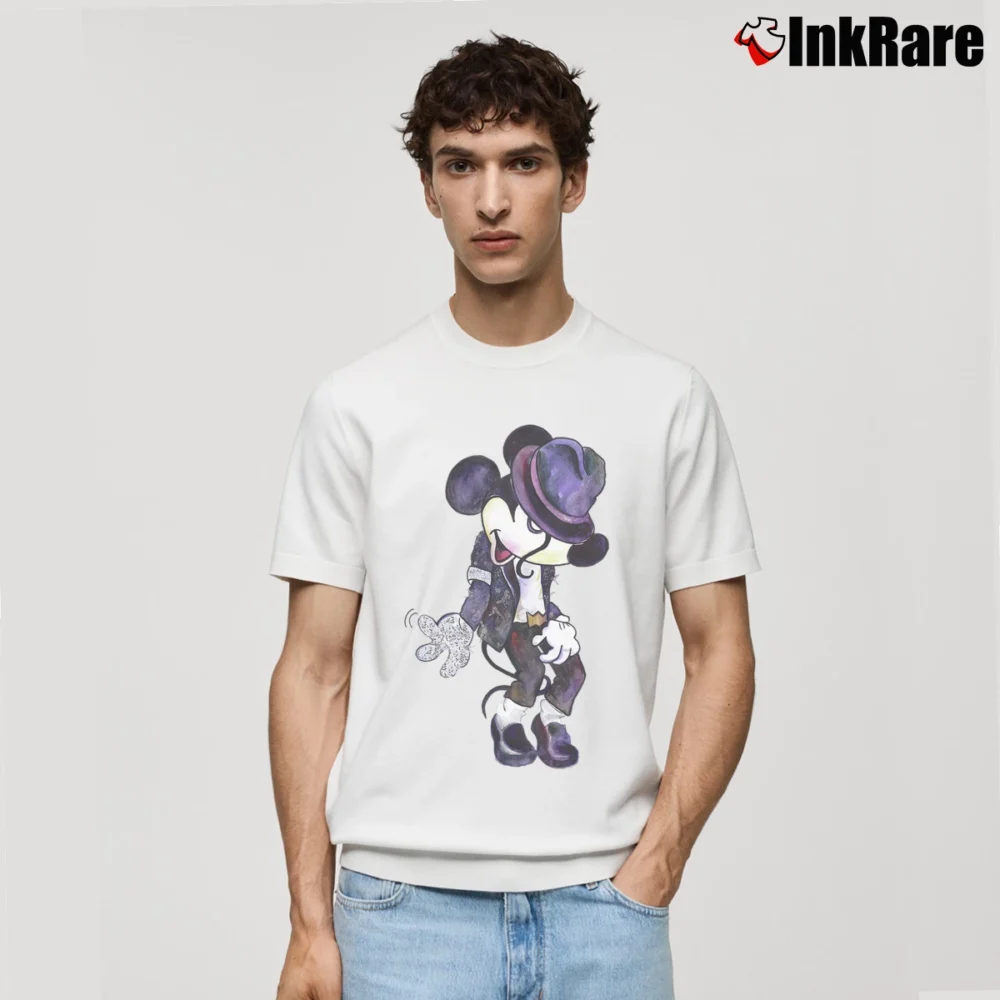 Men’s Michael Jackson Mickey Mouse Disney Gift Classic T-Shirt in white | Soft, Breathable Everyday Wear