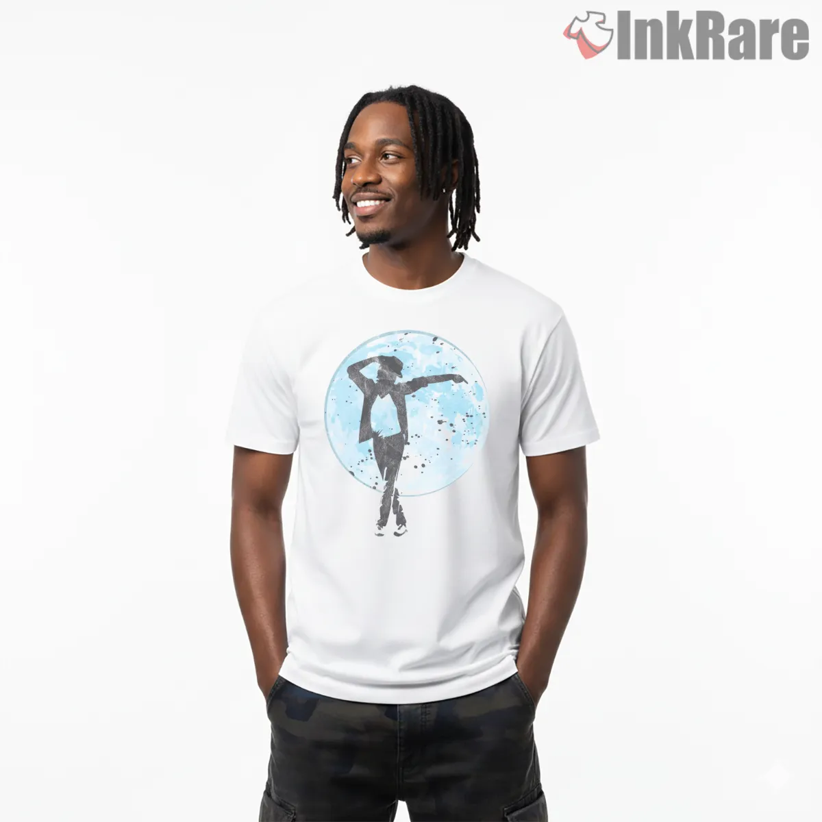 Michael Jackson Moonwalk Silhouette Dance Shirt on white short sleeve shirt for men graphic tee