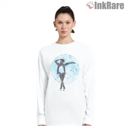 Michael Jackson Moonwalk Silhouette Dance Shirt on white long sleeve shirt for women graphic tee