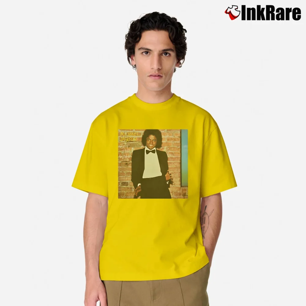 Men’s Michael Jackson Off The Wall Closeup Classic T-Shirt in yellow | Soft, Breathable Everyday Wear