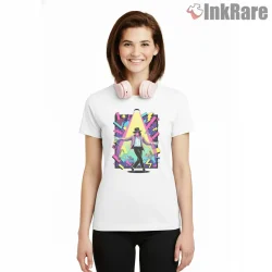 Michael Jackson Retro Neon Dance Poster Shirt on white short sleeve shirt for women graphic tee