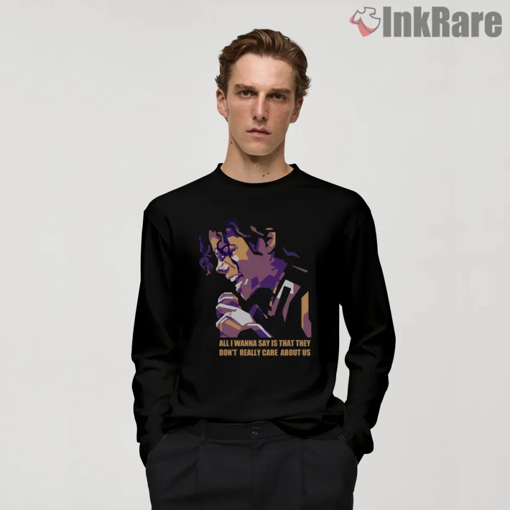 Michael Jackson They Dont Care About Us Performance Shirt on black long sleeve shirt for men graphic tee