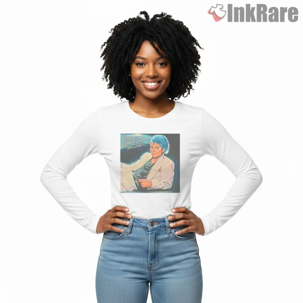 Michael Jackson Thriller Classic Album Portrait Shirt on white long sleeve shirt for women graphic tee