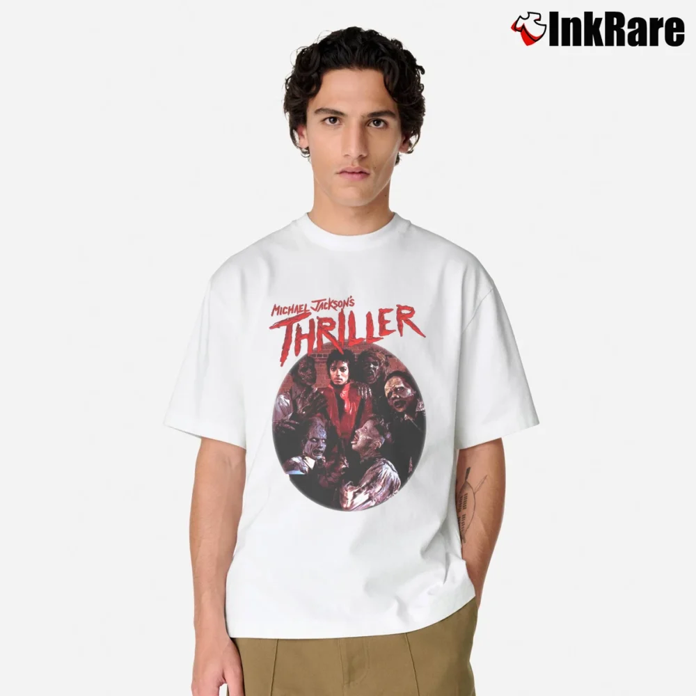 Men’s Michael Jackson Thriller Graphic Music Classic T-Shirt in white | Soft, Breathable Everyday Wear