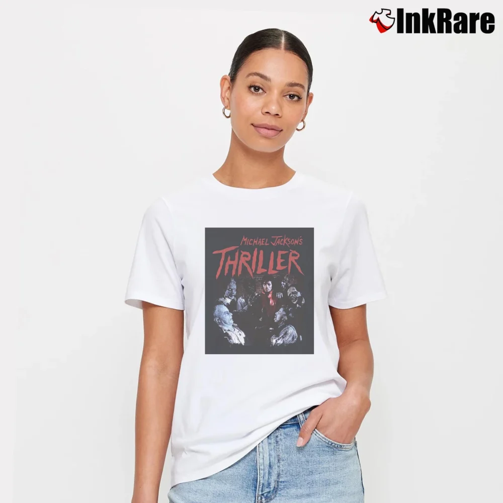 Women’s Michael Jackson Thriller Graphic Signature T-Shirt in white | Soft, Flattering Fit
