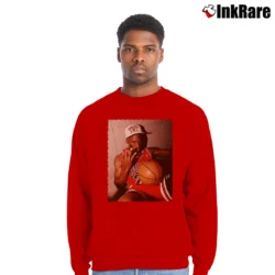 Men’s Michael Jordan 3 Times Back to Back Champ Crewneck Sweatshirt in red | Cozy Fabric, Clean Style