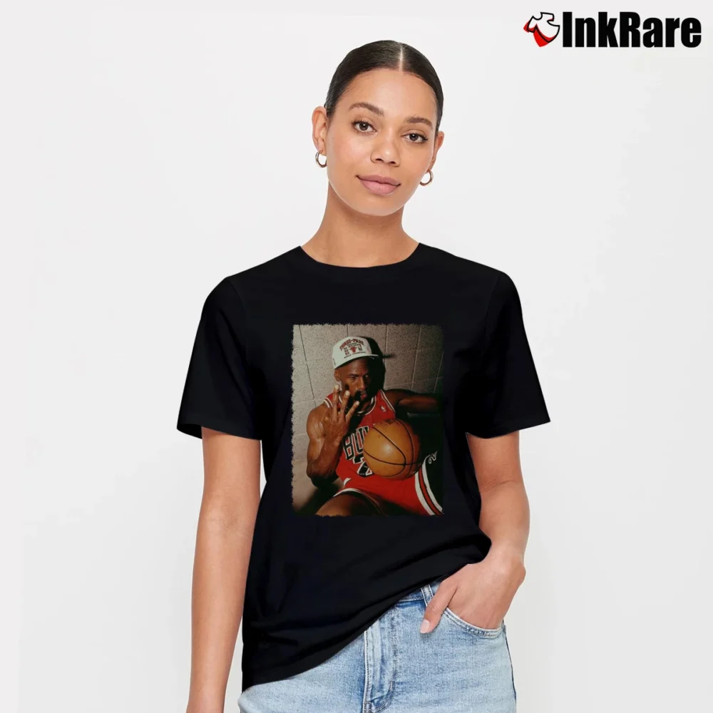 Women’s Michael Jordan 3 Times Back to Back Champ Signature T-Shirt in black | Soft, Flattering Fit