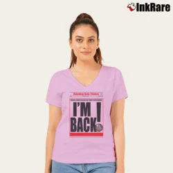 Women’s michael jordan i'm back for Basketball Icon Fans V-Neck Tee in light pink | Chic Neckline, Soft Texture