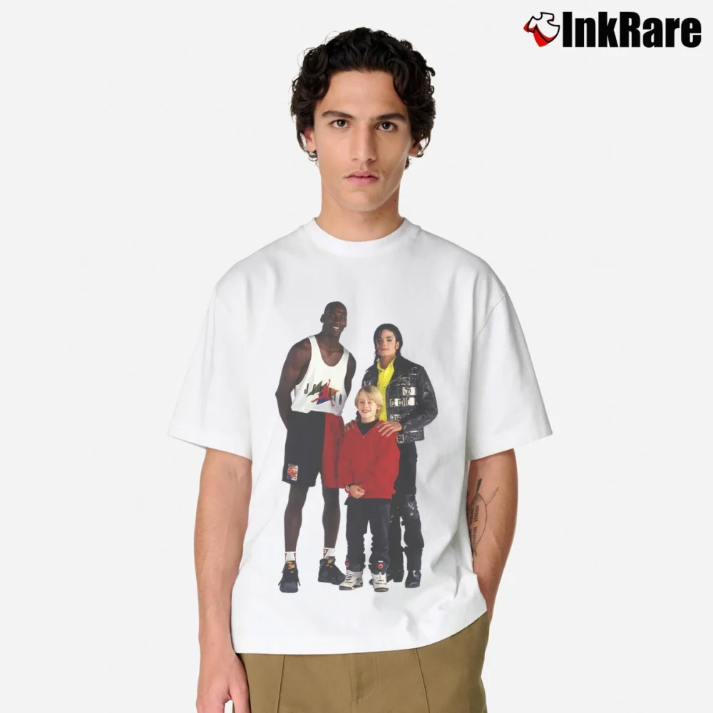 Men’s Michael Jordan Michael Jackson Macaulay Culkin Retro Classic T-Shirt in white | Soft, Breathable Everyday Wear