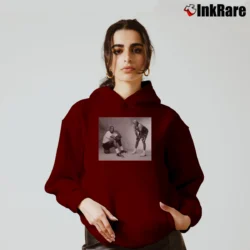 Women’s michael jordan spike lee photo for Basketball Culture Fans Cozy Hoodie in maroon | Warm, Structured, Stylish
