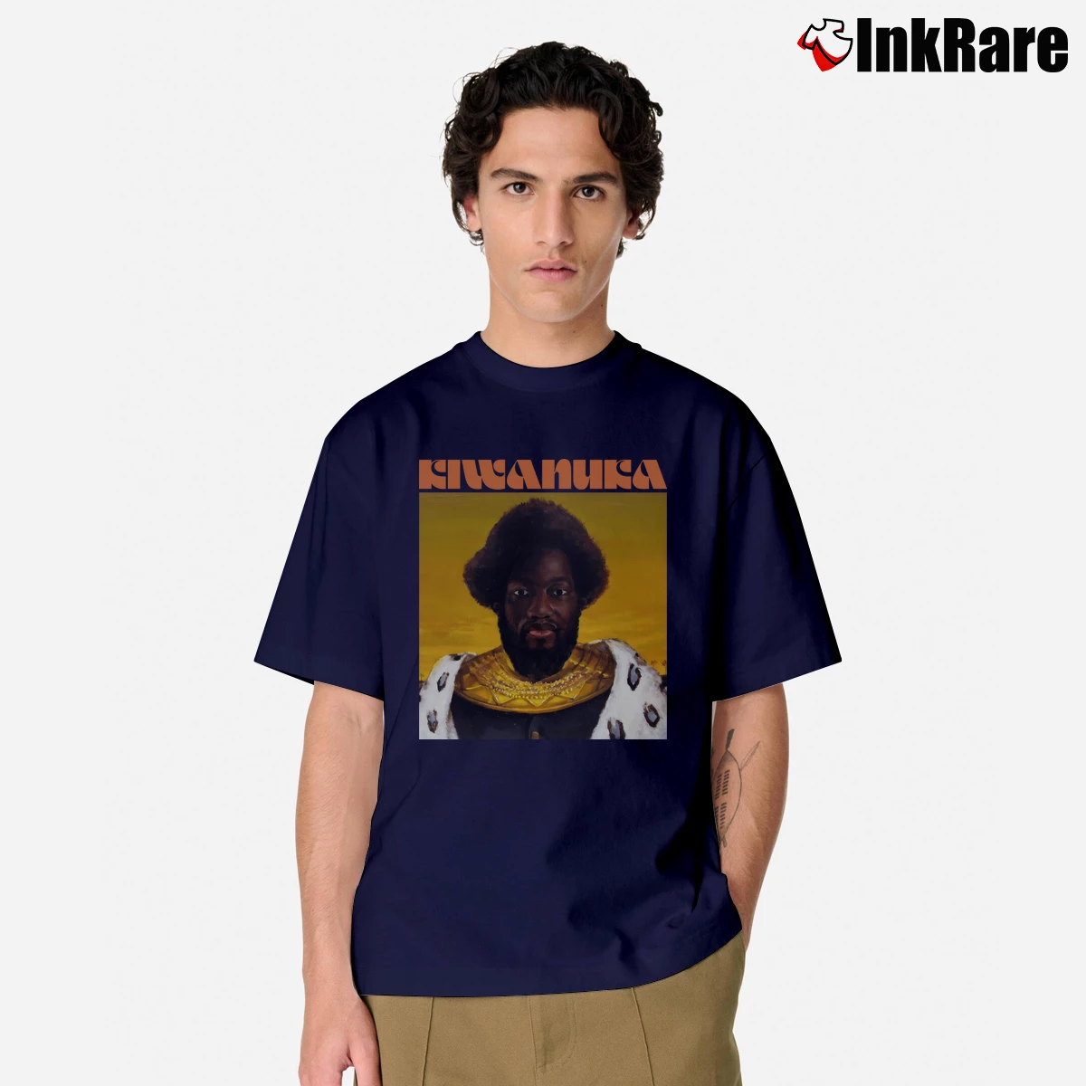 Men’s Michael Kiwanuka Classic T-Shirt in navy | Soft, Breathable Everyday Wear