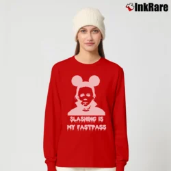 Women’s Michael Myers Fastpass Mickey Mouse Halloween Long-Sleeve Top in red | Sleek, Versatile, All-Season