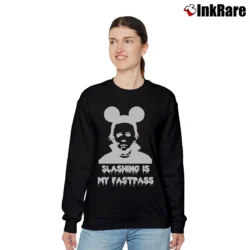 Women’s Michael Myers Fastpass Mickey Mouse Halloween Relaxed Sweatshirt in black | Soft, Laid-Back Vibe