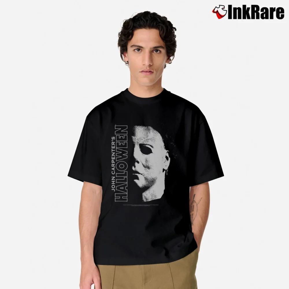 Men’s Michael Myers Large Face Halloween Classic T-Shirt in black | Soft, Breathable Everyday Wear